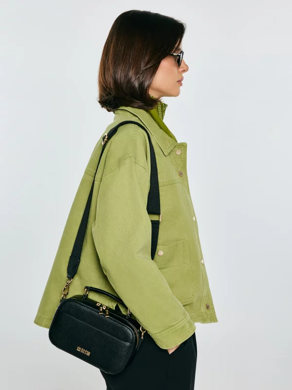 Torebka damska do ręki z dwoma dodatkowymi paskami czarna Maro 906