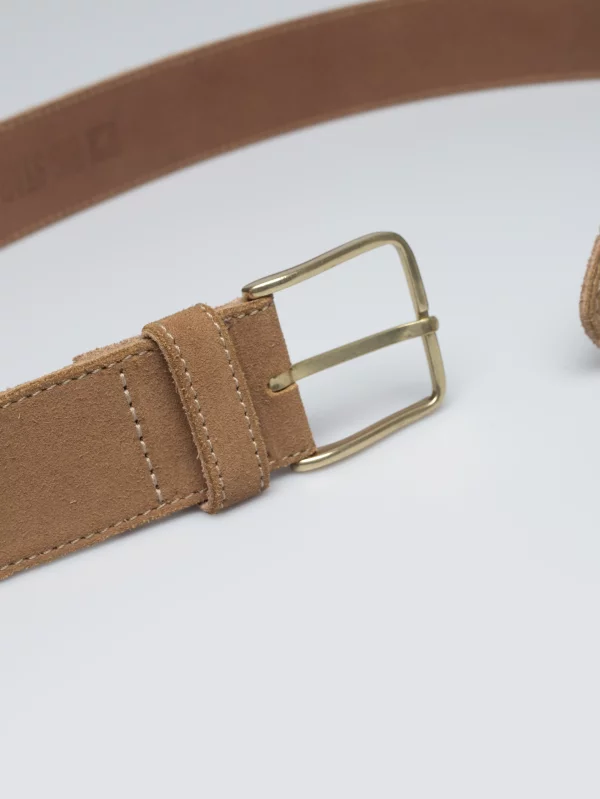 Pasek damski skórzany zamszowy beżowy Odina 801