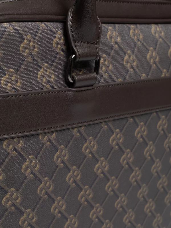 Torba na laptopa z monogramem brązowa Revon 803