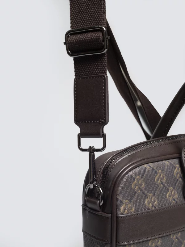 Torba na laptopa z monogramem brązowa Revon 803