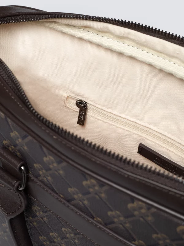 Torba na laptopa z monogramem brązowa Revon 803