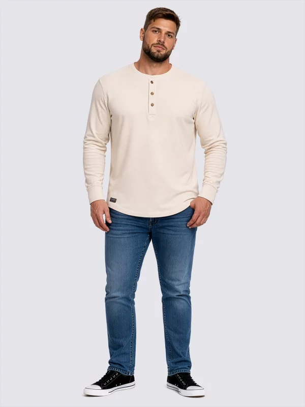 Bluzka męska z długim rękawem kremowa Merrts 103