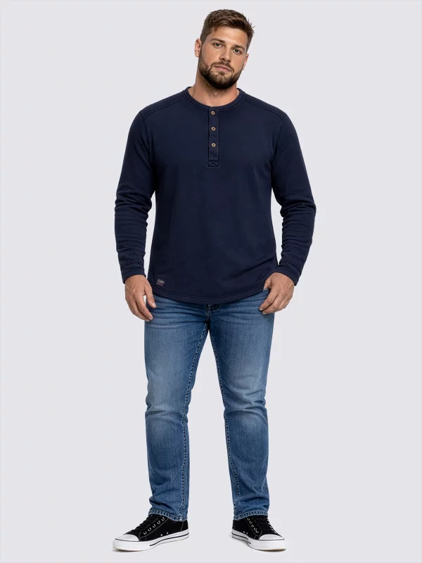 Bluzka męska z długim rękawem granatowa Merrts 403