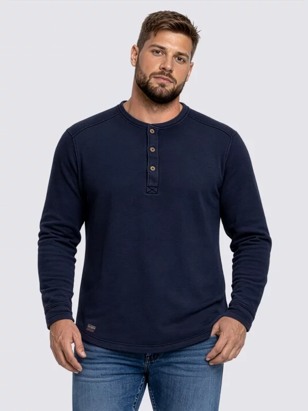 Bluzka męska z długim rękawem granatowa Merrts 403