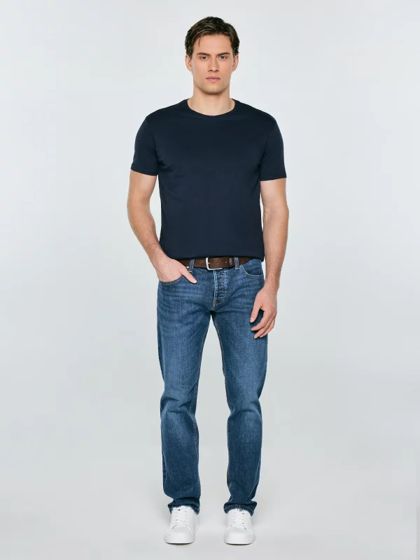 Koszulka męska bawełniana granatowa Basic 403