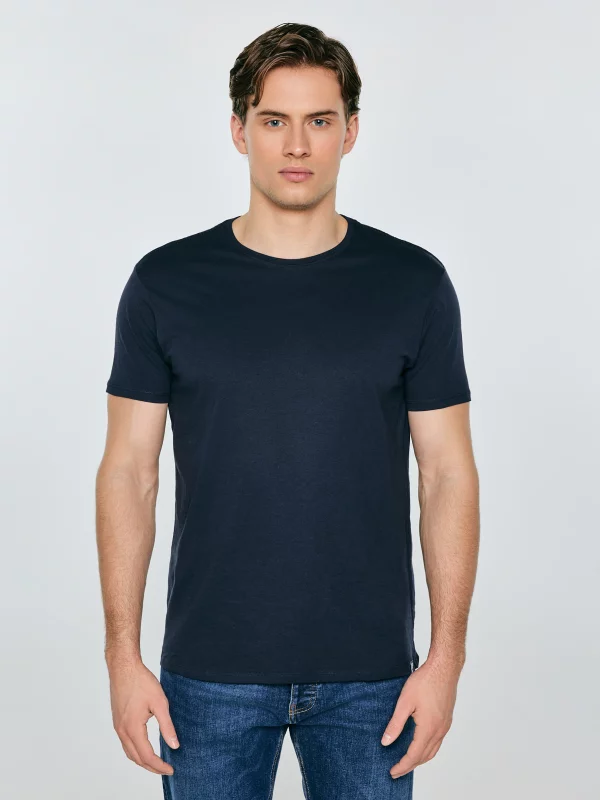 Koszulka męska bawełniana granatowa Basic 403