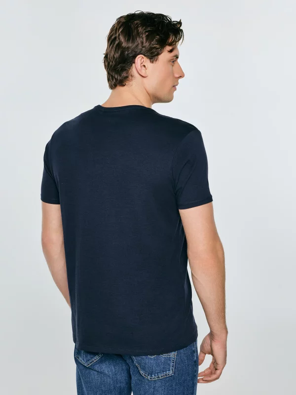 Koszulka męska bawełniana granatowa Basic 403