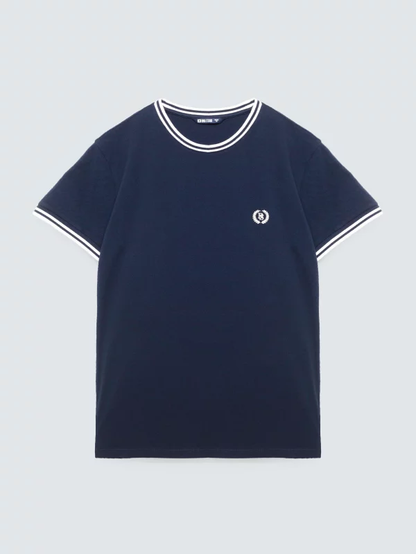 Koszulka męska z kontrastowym wykończeniem grantowa Polias 403