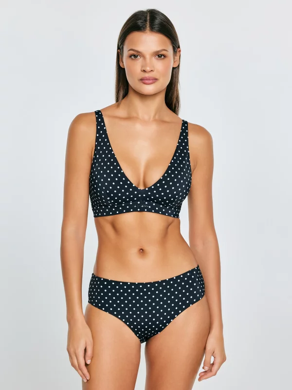 Góra od kostiumu kąpielowego w kropki czarna Morra 907