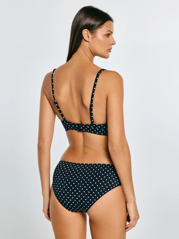 Góra od kostiumu kąpielowego w kropki czarna Morra 907