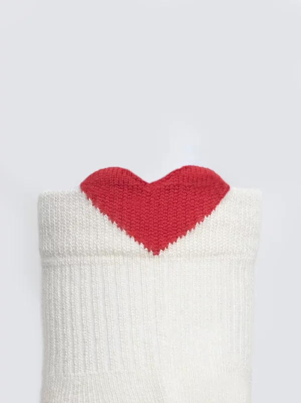 Stopki damskie z wiskozy z sercem białe Lovelia 100