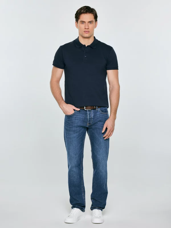 Koszulka męska polo granatowa Markolinos 403