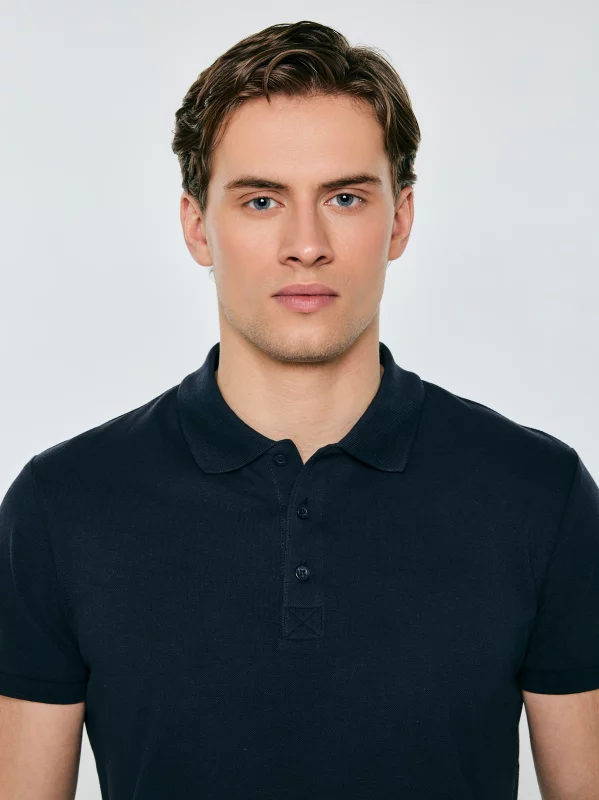 Koszulka męska polo granatowa Markolinos 403
