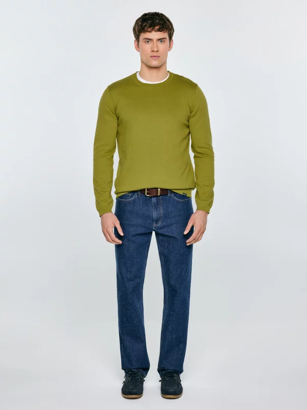 Sweter męski bawełniany zielony Simoner 301