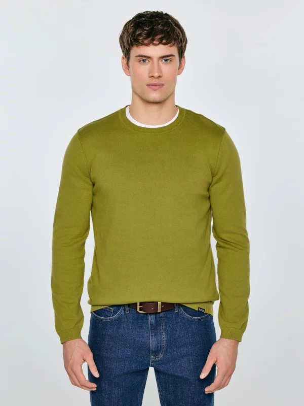 Sweter męski bawełniany zielony Simoner 301