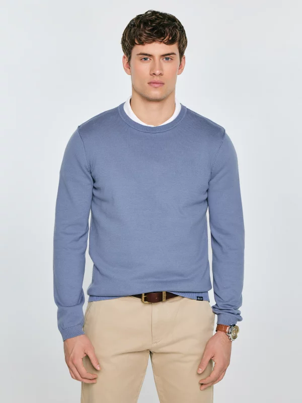 Sweter męski bawełniany niebieski Simoner 402