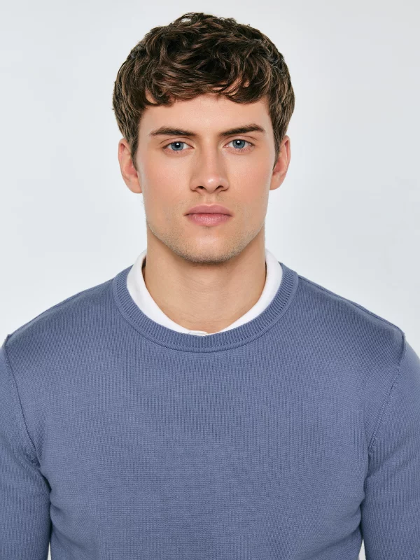 Sweter męski bawełniany niebieski Simoner 402