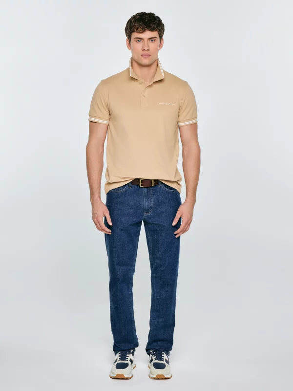 Koszulka męska polo beżowa Wladym 801