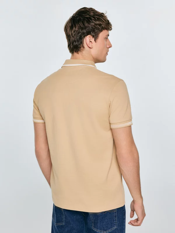 Koszulka męska polo beżowa Wladym 801