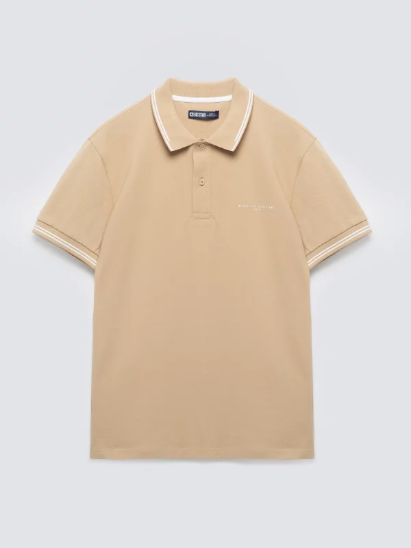 Koszulka męska polo beżowa Wladym 801