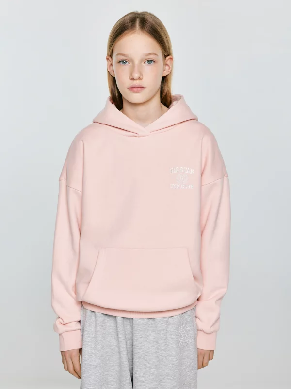 Bluza dziewczęca z kapturem różowa Alana 600