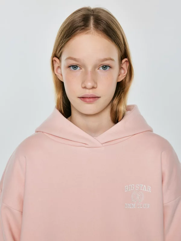 Bluza dziewczęca z kapturem różowa Alana 600