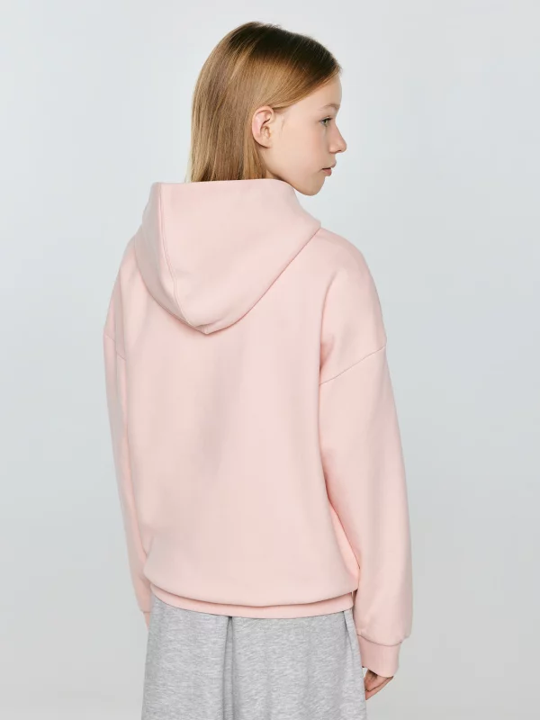 Bluza dziewczęca z kapturem różowa Alana 600