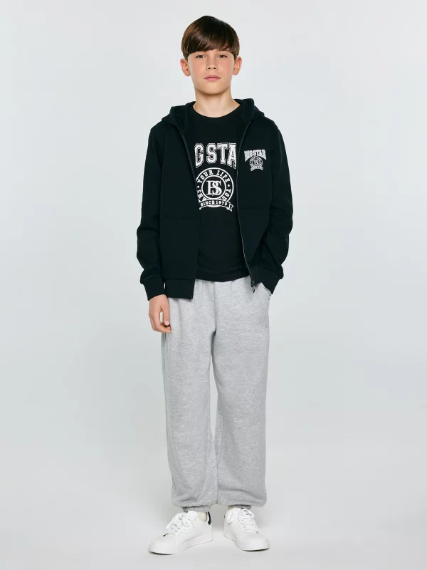 Bluza chłopięca rozpinana z kapturem czarna Aroner 906