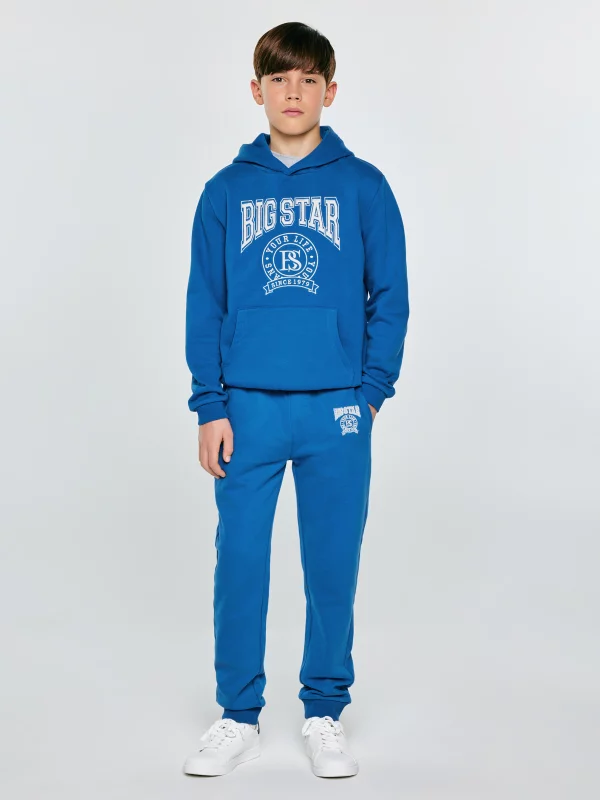 Spodnie chłopięce dresowe niebieskie Lamenp 402