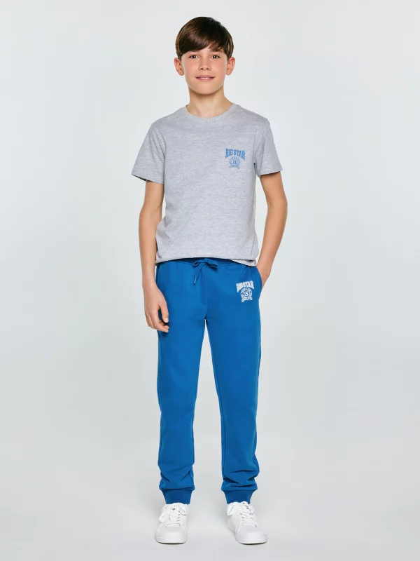 Spodnie chłopięce dresowe niebieskie Lamenp 402