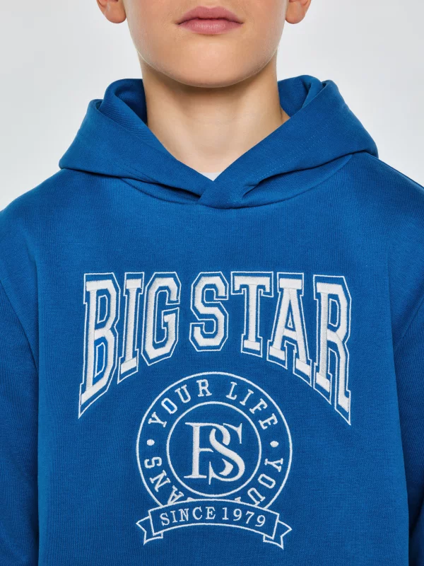 Bluza chłopięca z kapturem niebieska Lamen 402