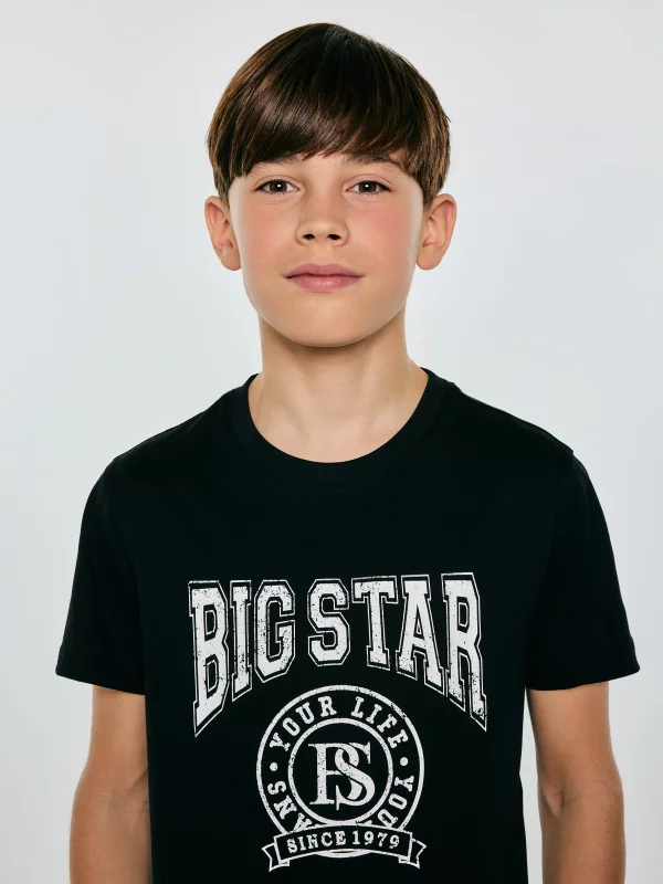 Koszulka chłopięca z nadrukiem czarna Mauter 906