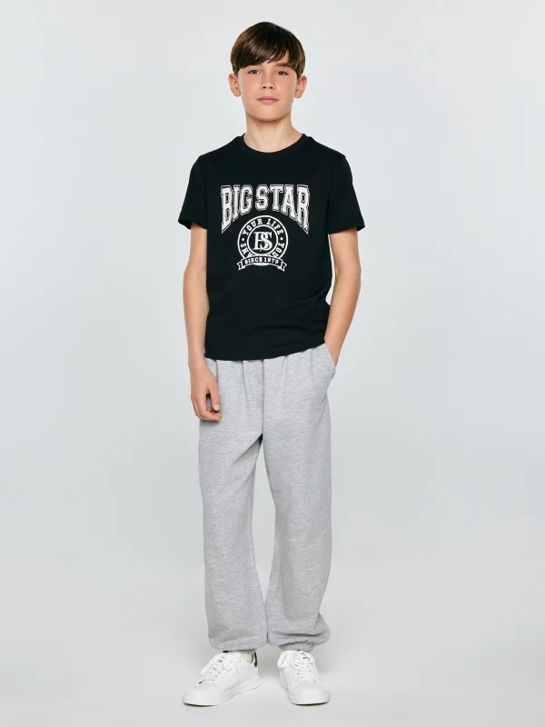 Koszulka chłopięca z nadrukiem czarna Mauter 906