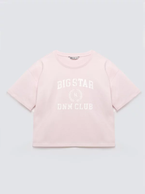 Koszulka dziewczęca z nadrukiem różowa Minka 600