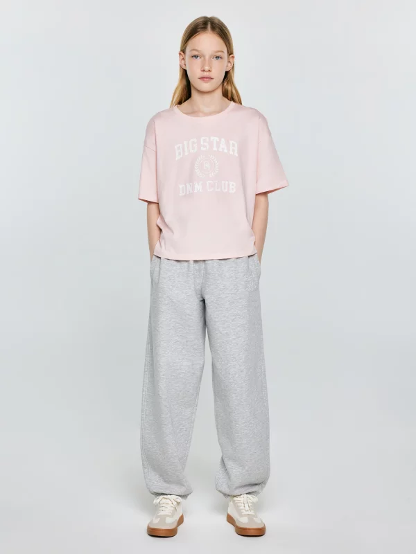 Koszulka dziewczęca z nadrukiem różowa Minka 600