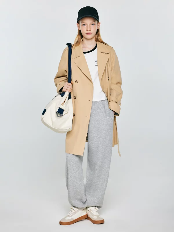 Spodnie dziewczęce dresowe jasnoszare Monara 901