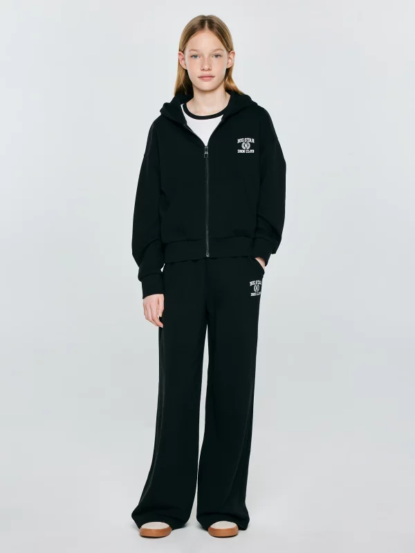 Bluza dziewczęca rozpinana z kapturem czarna Nomah 906