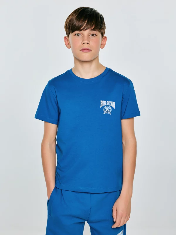 Koszulka chłopięca z nadrukiem niebieska Rafer 402