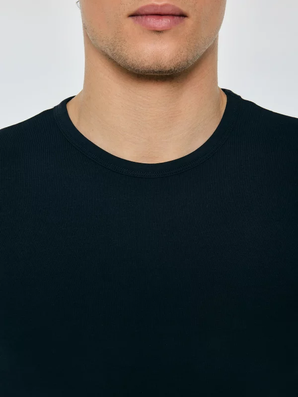 Koszulka męska slim z bawełny supima granatowa Supiclassic 403