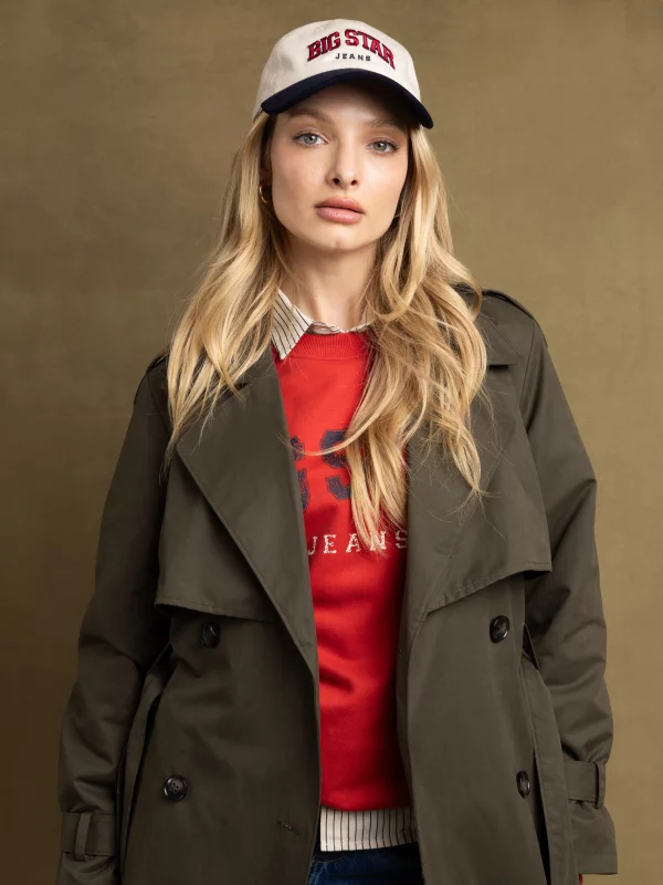 Czapka damska z daszkiem z logo BIG STAR beżowo-granatowa Rubona 000