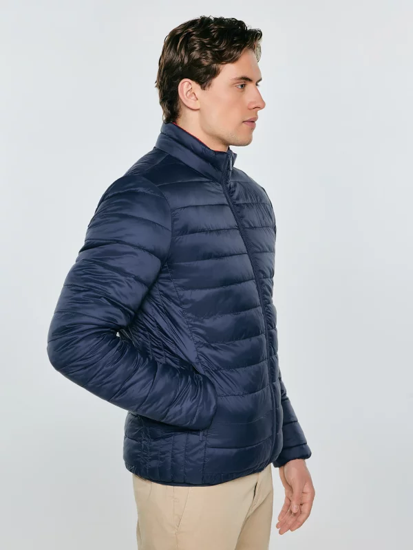 Kurtka męska pikowana dwustronna ze stójką granatowa Abelard 404