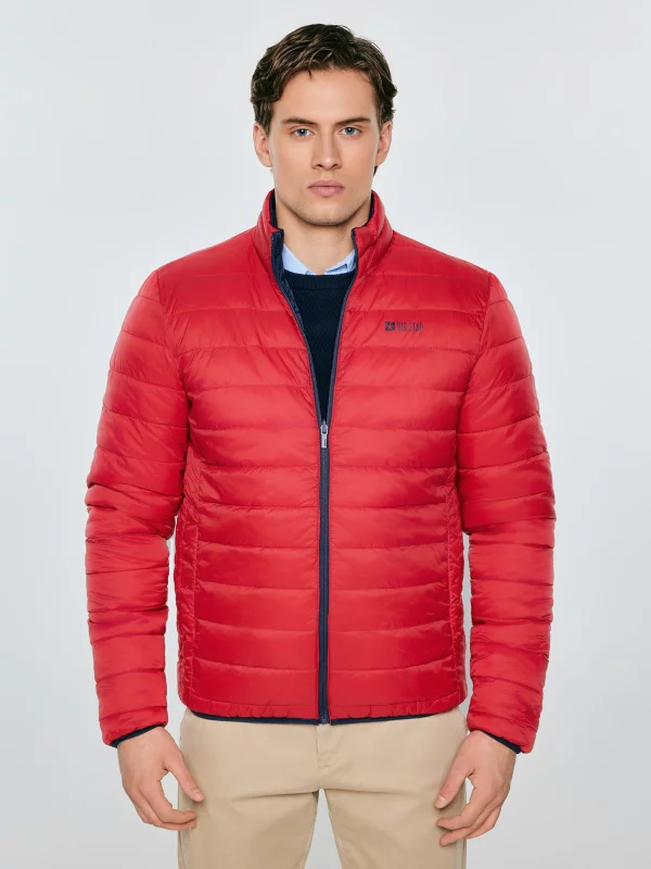 Kurtka męska pikowana dwustronna ze stójką granatowa Abelard 404