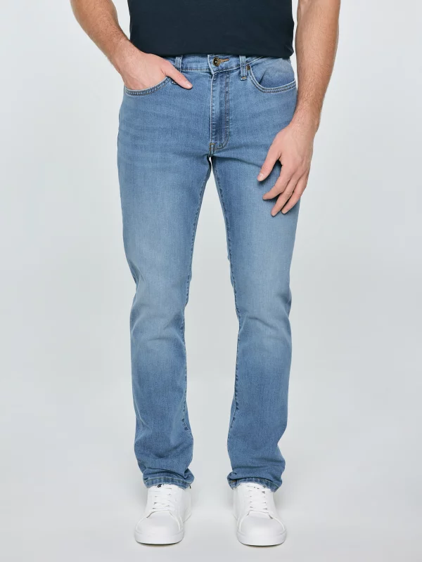 Jeansy męskie z przetarciami niebieskie Terry Carrot 133