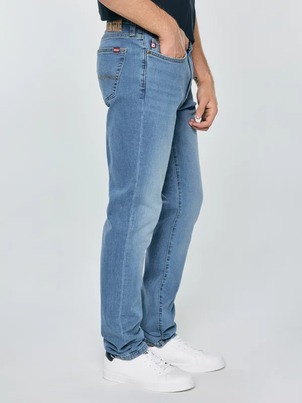 Jeansy męskie z przetarciami niebieskie Terry Carrot 133