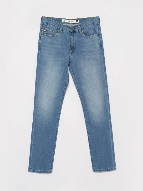 Jeansy męskie z przetarciami niebieskie Terry Carrot 133