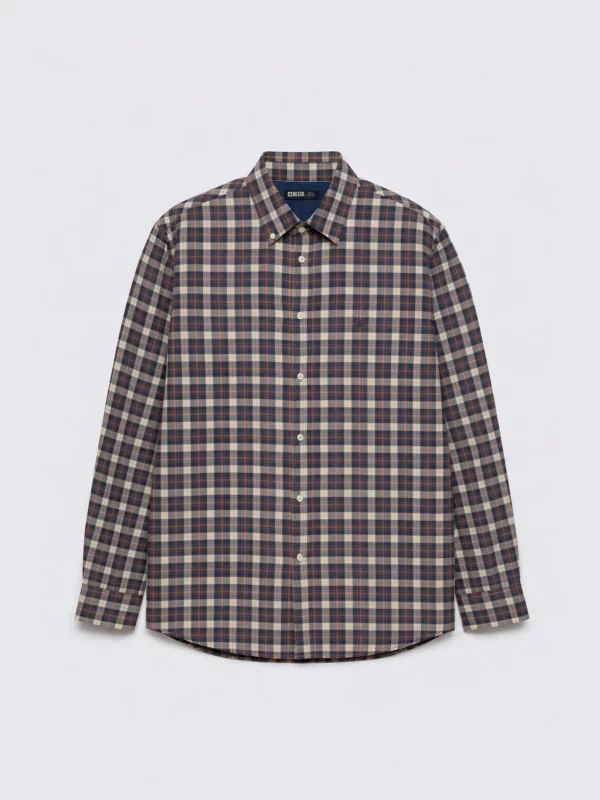 Koszula męska bawełniana w kratę czarna Gibbineros 906