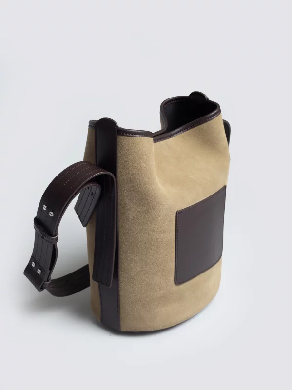 Torebka damska ze skóry naturalnej zamszowej beżowa Singari 801