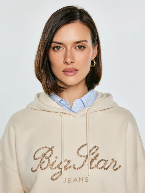 Bluza damska z kapturem kremowa Raisa 103