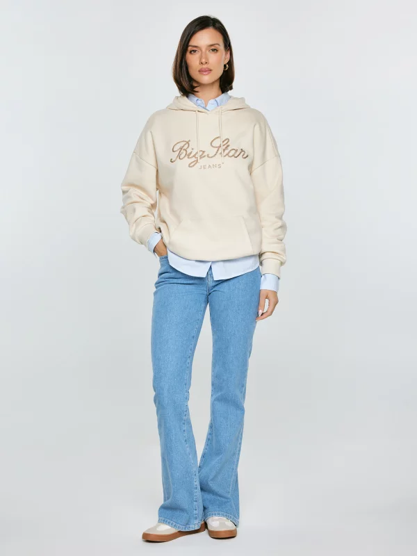 Bluza damska z kapturem kremowa Raisa 103