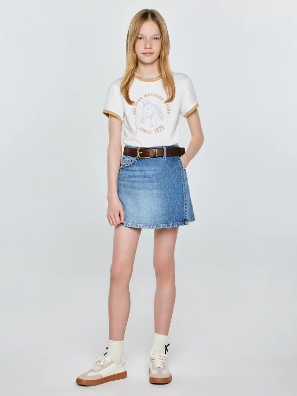 Koszulka dziewczęca z nadrukiem biała Bettarca 100